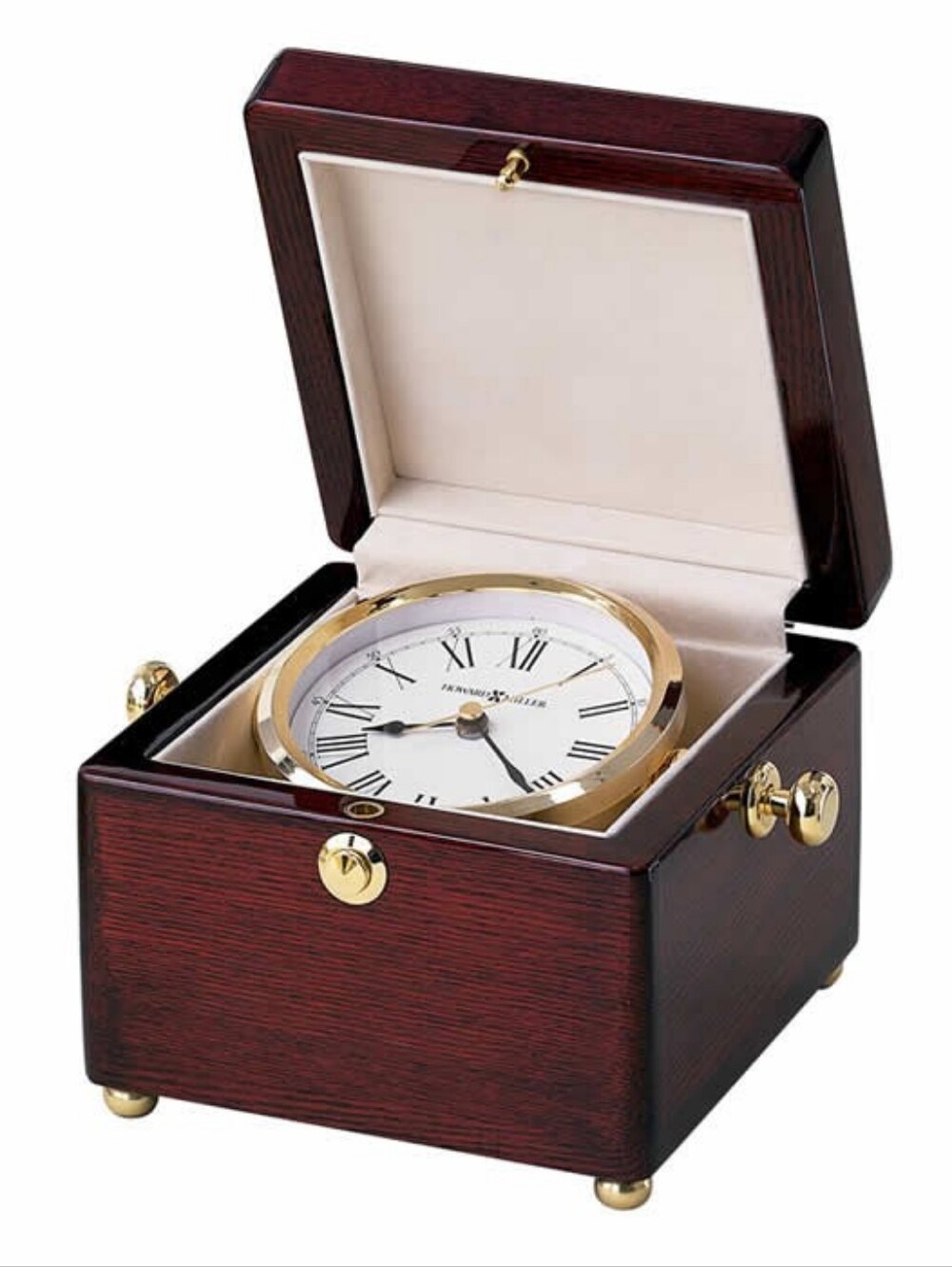 Howard Miller Bailey Rosewood & Brass Desk Clock 645-443 Gimbaled Clock